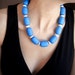 Vintage Blue Lucite Necklace / OOAK / 1970s European Necklace Blueprint Blue and White / Sapphire Birthstone Color / "BLUEPRINT"