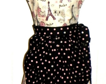 French Maid Apron - Spring in Paris Retro Style