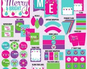 Merry & Bright Colorful Christmas PRINTABLE Party (INSTANT DOWNLOAD) by Love The Day Il_170x135
