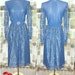 Vintage 70s 80s BLUE LACE Cocktail Disco Dress 12/ L Mother of Bride or Bridesmaid