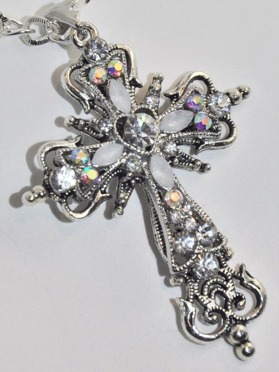 view Laminated Charm Rear with View Mirror Prayer charms Crystal mirror Rhinestone   Cross  cross rear