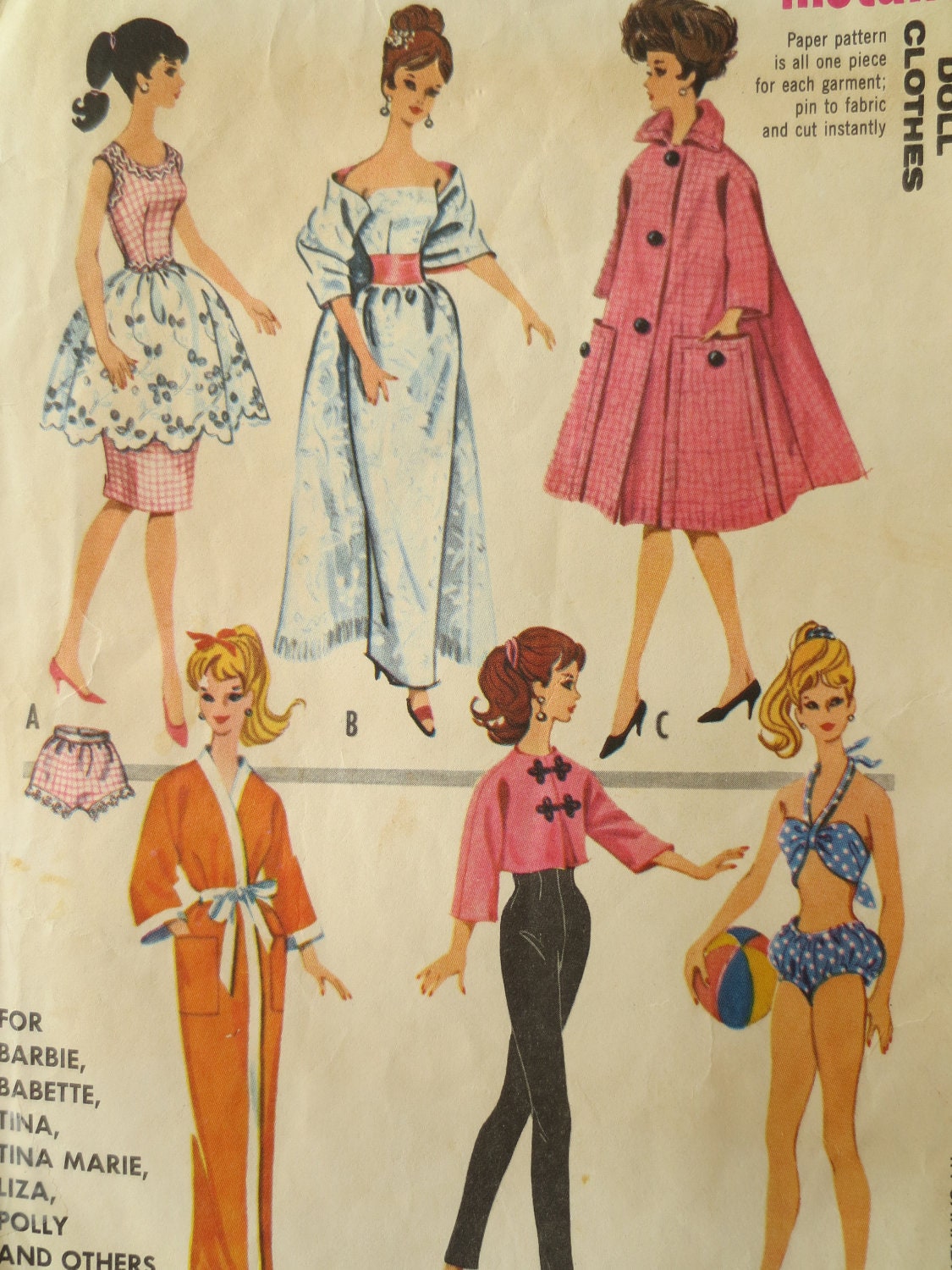 pattern dress wedding quilt Vintage Pattern by sewbettyanddot McCall's 1960s Sewing Doll 6260