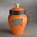 Orange Dog Treat Jar Ready To Ship Good Dogs Spiky Collar by Symmetrical Pottery