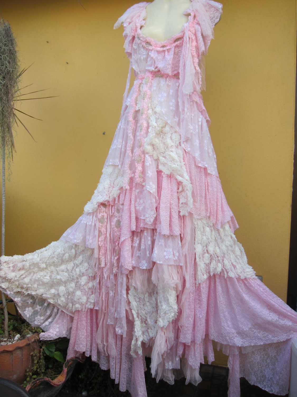 RESERVED vintage inspired shabby bohemian gypsy dress in Gypsy Boho Dress