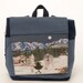 Blue Backpack featuring Wolf Mountain Print