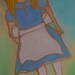 Handpainted Whimsical Silk Scarf 'Alice In Wonderland' By The Silk Maid
