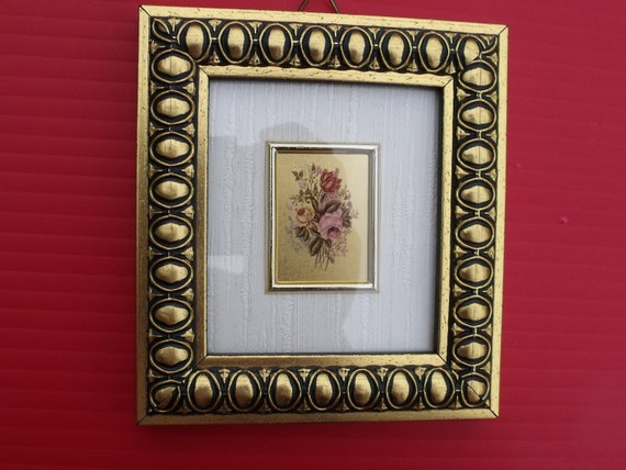 23 Kt Gold Leaf Italian Art Nouveau miniature on by HuntWithJoy