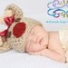 Crochet Baby Hat, Baby Rudolph Hat, Baby Reindeer Hat, Animal Hat, Baby Girl Hat, Newborn Baby Hat, Newborn Prop, Crochet Baby Hat