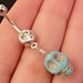 Turquoise Stone Skull Belly Button Ring
