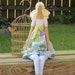 Lovely fabric doll in blue lilac dress blonde cloth doll- art doll cute stuffed doll - Christmas gift for girls
