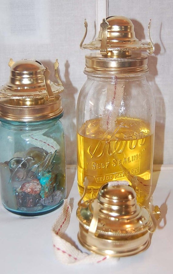 Mason Jar Oil Lamp HardawreDIYSet of 3OutdoorHome