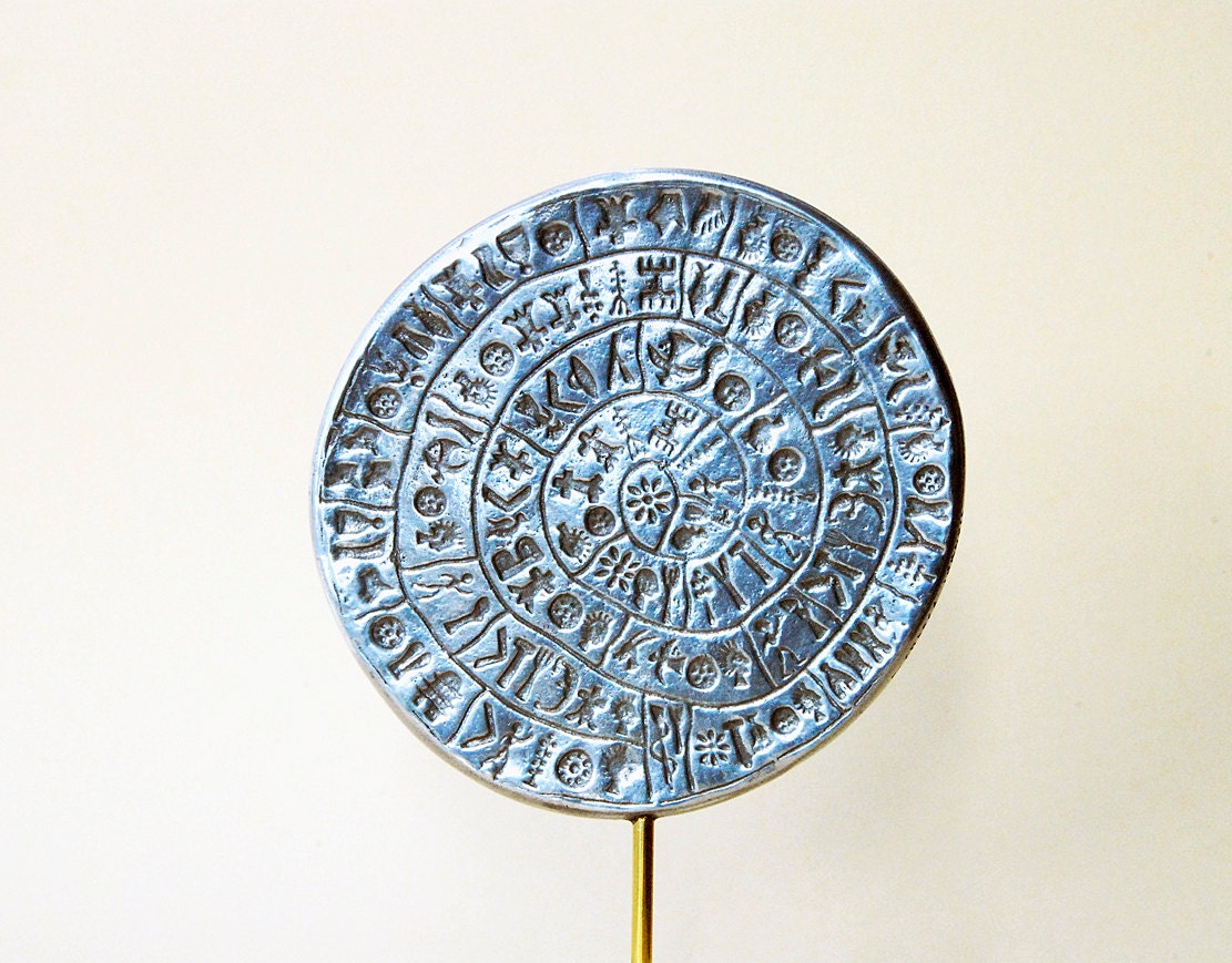 Minoan Crete Phaistos Disc in Aluminium
