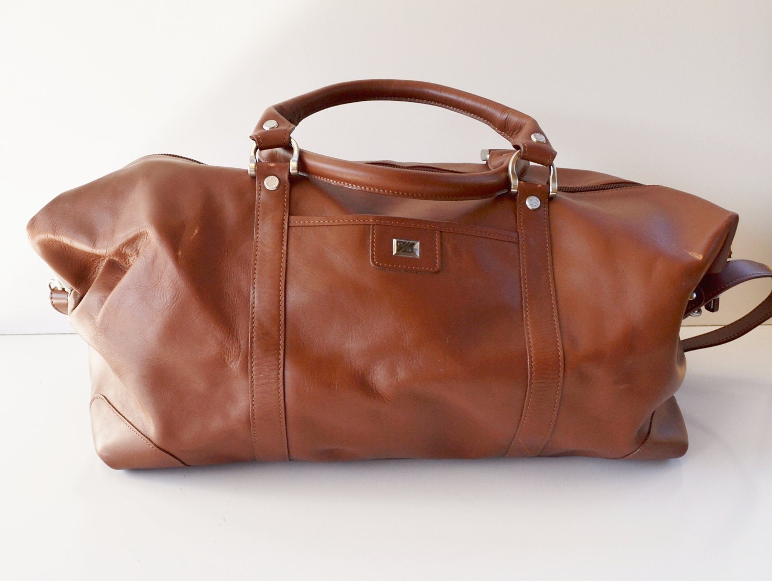 Vintage Cutter and Buck Leather Duffle Bag Weekender Overnight