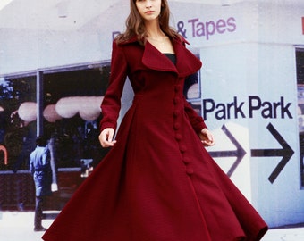 Ladies Red Dress Coat