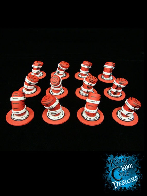 Cat In The Hat Cupcake Toppers
