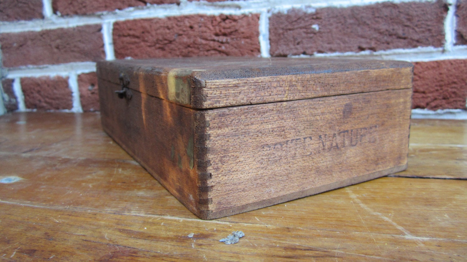 Vintage Wood Cigar Box Wooden Box Old Advertising Seraphs 5