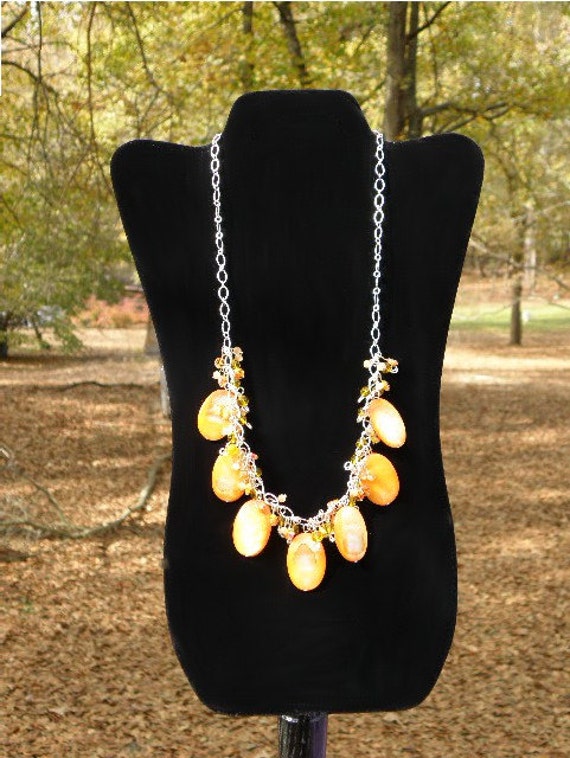 Items similar to Playful Tangerine Dreams Necklace on Etsy