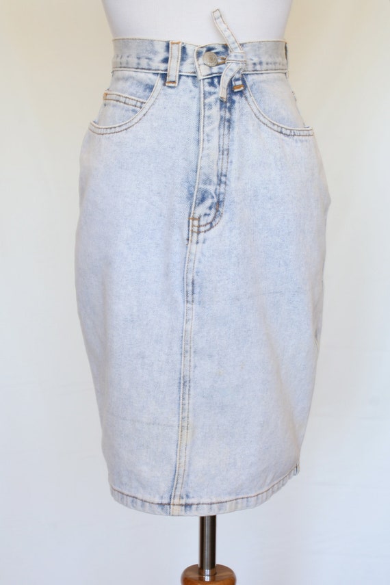 80's Vintage Denim Skirt Jordache Jeans Skirt by pinebrookvintage