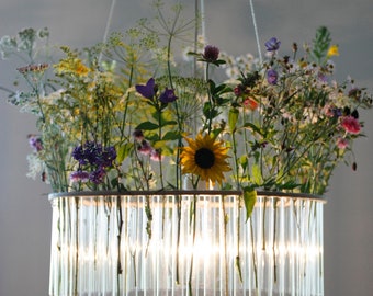Maria S.C. single test tubes chandelier / lamp / // vase / floral decoration