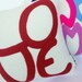 Modern Wool Felt Mini Cushion LOVE red cream