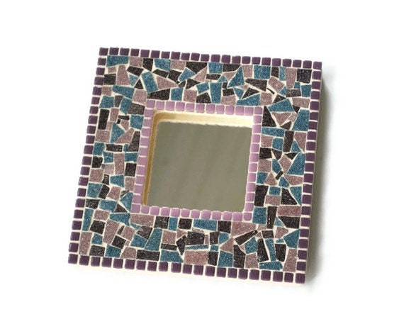 SALE Mirror  Purple Mosaic by GreenStreetMosaics on Etsy