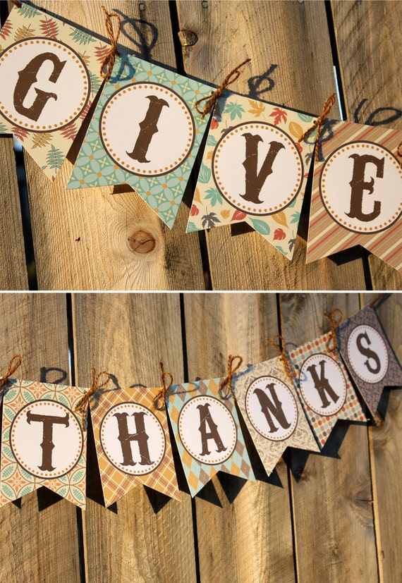  Give  Thanks  Banner  Printable Thanksgiving by thelovelyapple