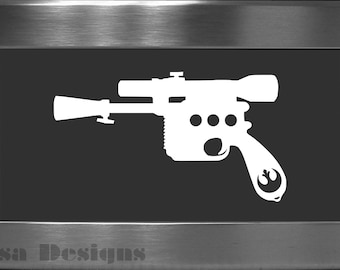 Star Wars inspired Han Solo Blaster vinyl decal - Car decal - Macbook decal - Rebel Alliance decal - Star Wars decal