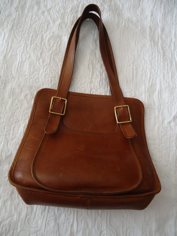 Vintage Purse MICHAEL GREEN Brown Leather Bag by SpaceMonkeyVinyl