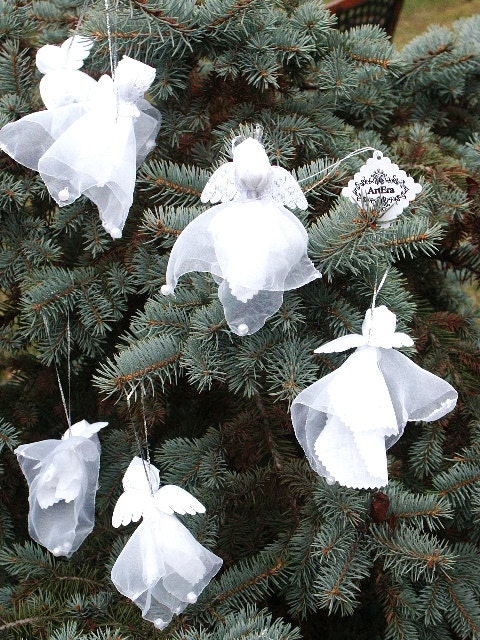 Angels, handmade textile doll, vintage decor, OOAK