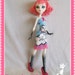 Monster High Doll Clothes - French Kitty - Handmade Dress