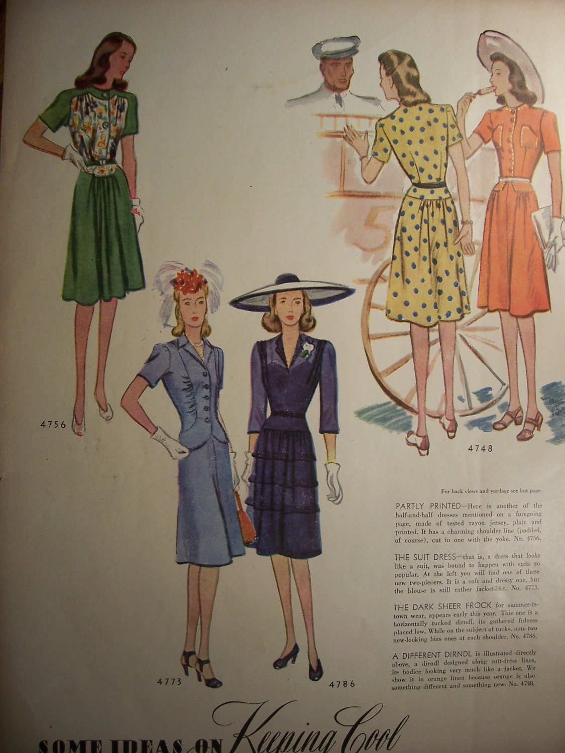 1942 McCALLS PATTERN ADVERTISEMENT Orignal Vintage Magazine Ad