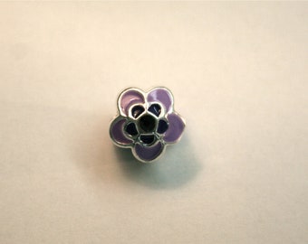 Enamel Purple Flower Bead