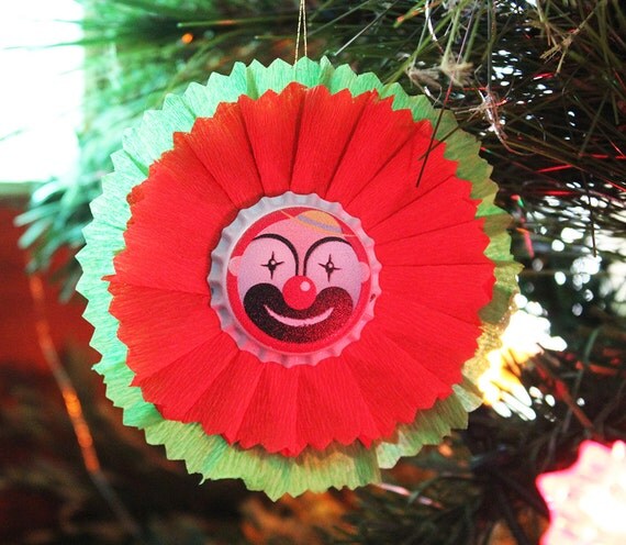items similar to clown bottle cap christmas decoration on etsy items similar to clown bottle cap christmas decoration on etsy