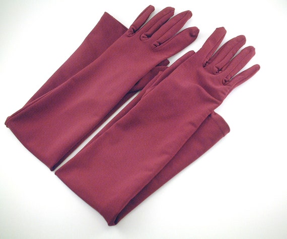 burgundy opera gloves