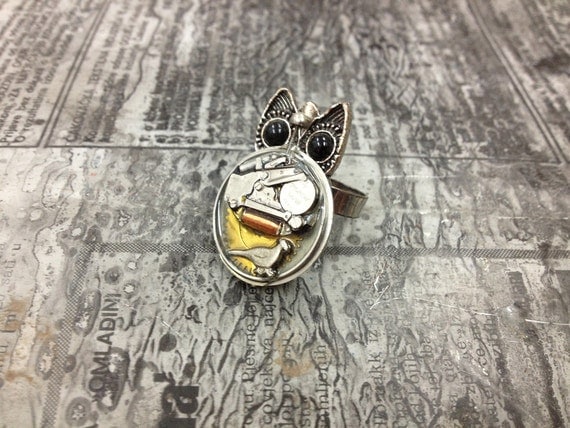 OWL Steampunk jewelry ring