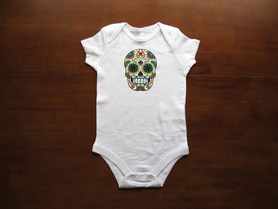 Baby Clothes Bodysuit Sugar Skull Happygoatdesigns Baby Clothes Bodysuit Sugar Skull Happygoatdesigns