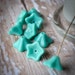 DESTASH - Turquoise Flowers -8x13mm Trumpet Flower Cut Czech Glass Bead - DESTASH
