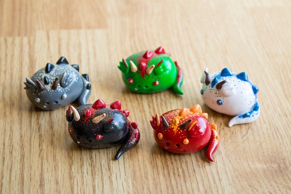 Items similar to Kawaii Chibi Dragon Polymer Clay