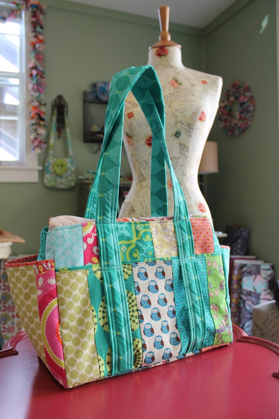 Unisex Patchwork Diaper Bag Nappy Tote: Custom by WatermelonWishes