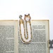 Bookmark with a brown tabby cat - hand painted, two-sided, watercolor - U-cat