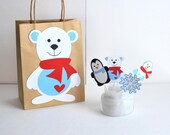 Christmas Polar bear Christmas Gift wrapping Packing Bag, Party favor bag A462 Il_170x135