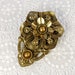Vintage Dress / Fur Clip, Ornate Layered Gold Daisy Flower, 1950s Mad Men, Floral Nature, Costume Jewelry