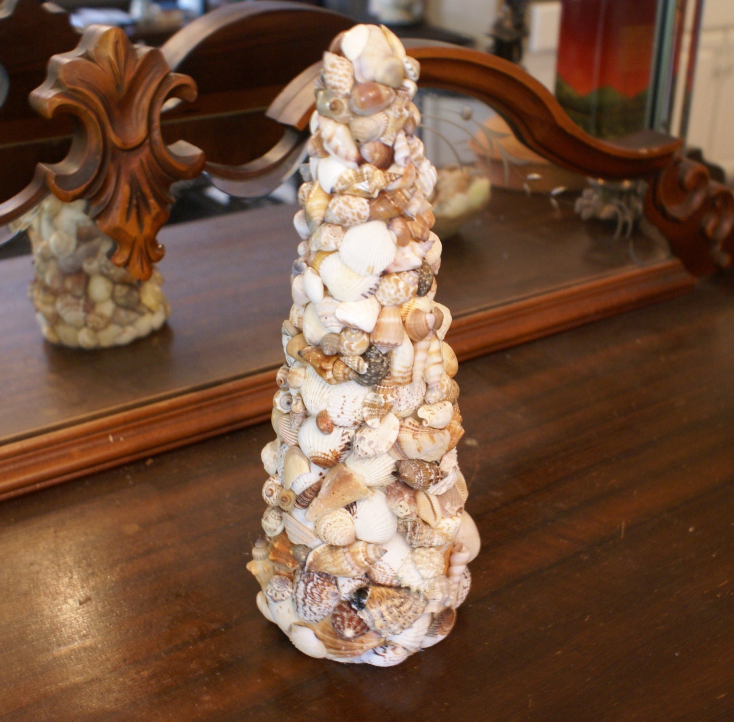 Seashell tree topiary Christmas tree coastal decor beach