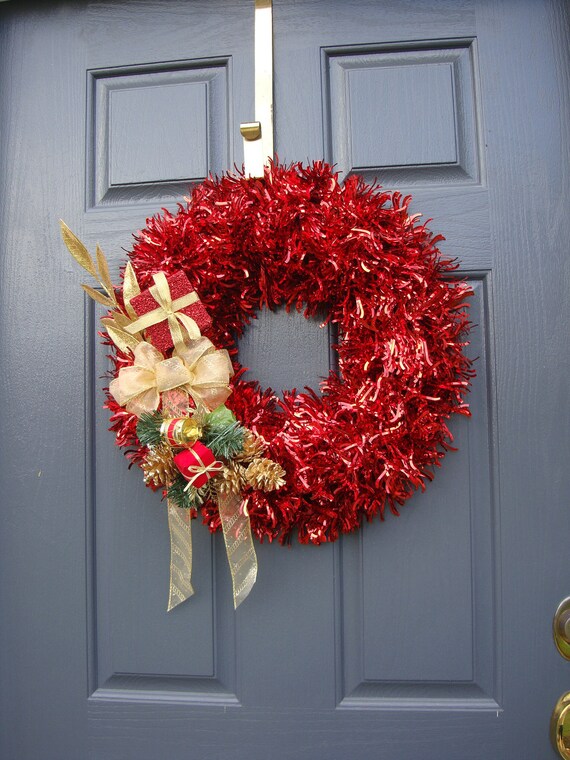 on sale red christmas wreath red tinsel wreath tinsel door on sale red christmas wreath red tinsel wreath tinsel door