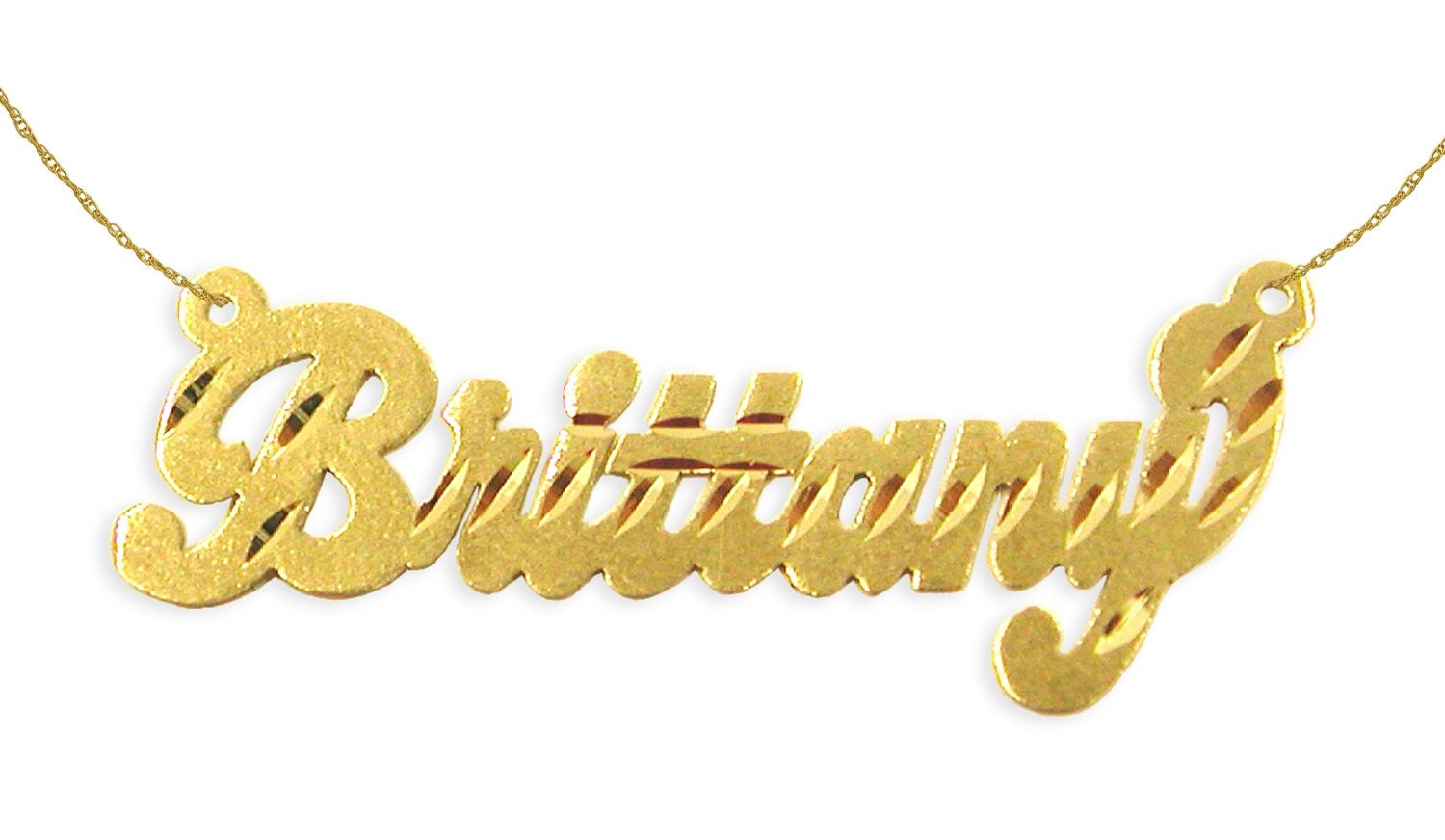 Name Necklace 24K Gold Plated Sterling by SilverJewelryArcade