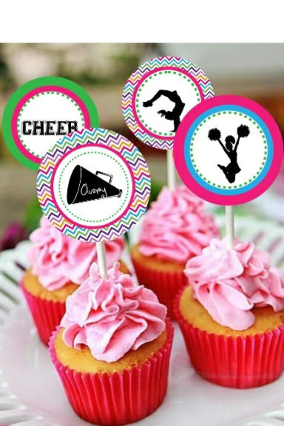 Cheerleading Themed Printable Cupcake by MyPerfectPartyStudio