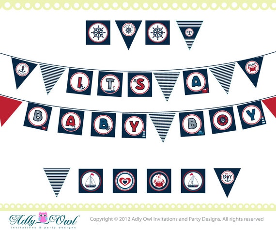 for shower ideas baby entertainment Baby Shower Ahoy Nautical Banner Anchor It's a Super