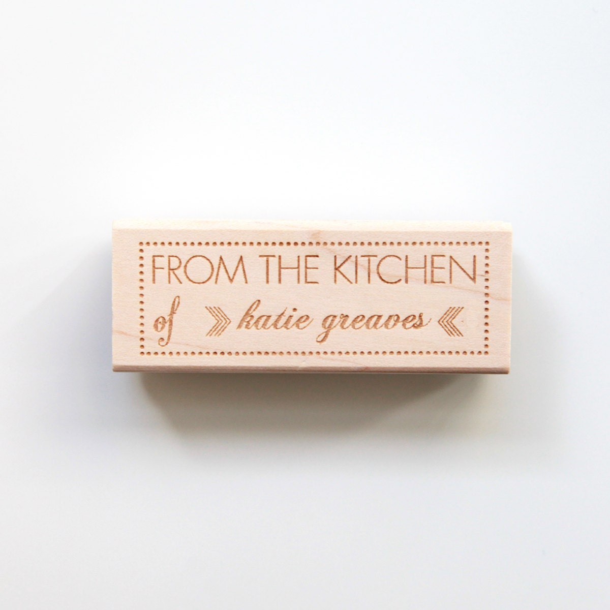 Custom Rubber Stamp From the Kitchen of Wood Mounted