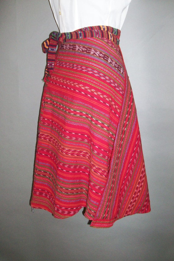 1970s Wrap Around Flared Skirt // Folk Design // by lindaowen
