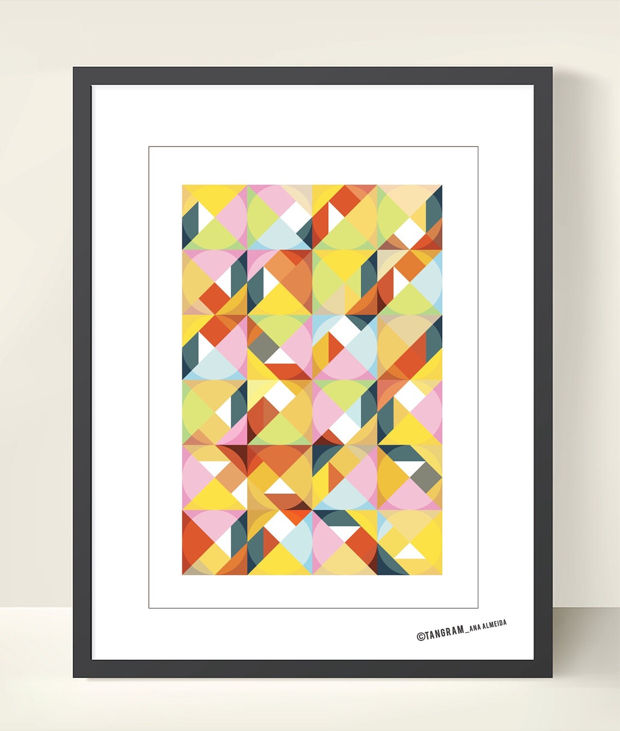 Mid Century Modern Poster Art Print. Geometric Art. A3 Poster